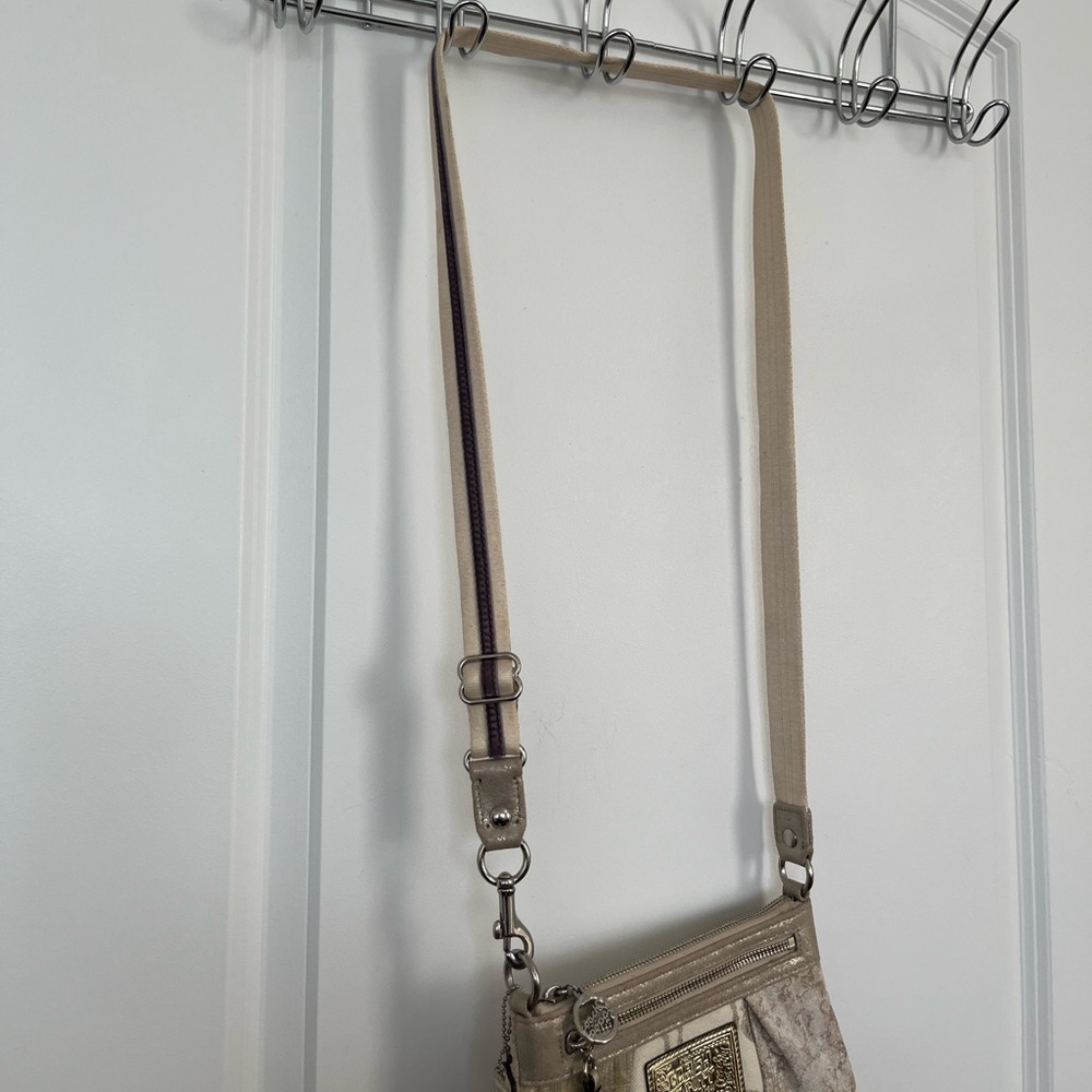 Coach Patchwork Signature Crossbody Bag in Beige, Gold, & Taupe, y2k - Picture 9 of 16